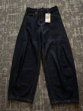 Zara Dark Blue Wide-Leg Jeans with Tag